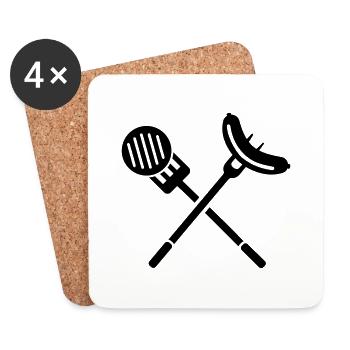 Grillen - Untersetzer (4er-Set) - Weiß - Vorne