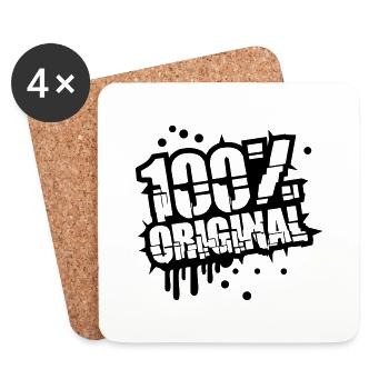 Stamp graffiti 100% original - Coasters (set of 4) - white - Front