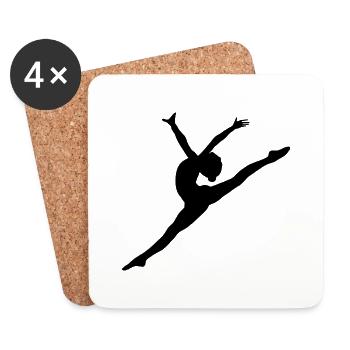 Motif of a dancer - Coasters (set of 4) - white - Front