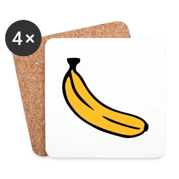 Banane - Dessous de verre (lot de 4) - blanc - Devant