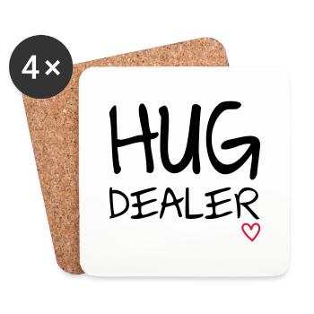 Hug Dealer - Coasters (set of 4) - white - Front