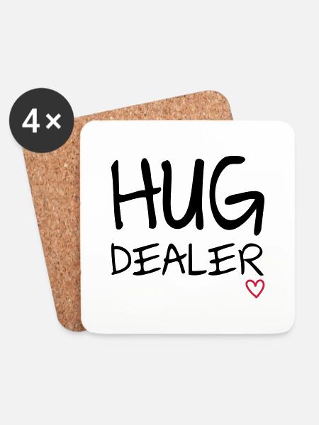 Hug Dealer - Coasters (set of 4) - white