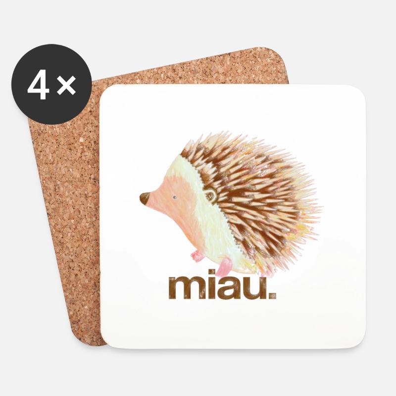 miau - Untersetzer (4er-Set) - Weiß
