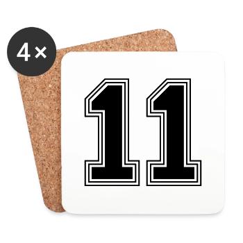 11_number_11_(s31) - Coasters (set of 4) - white - Front