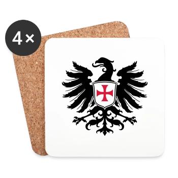 Adler Templer Kreuz - Dessous de verre (lot de 4) - blanc - Devant
