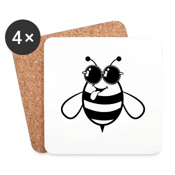 Bee sweet funny funny sunglasses - Coasters (set of 4) - white - Front
