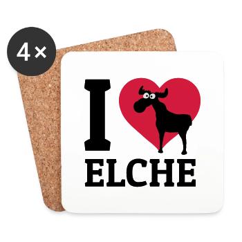 I love Elche - Untersetzer (4er-Set) - Weiß - Vorne