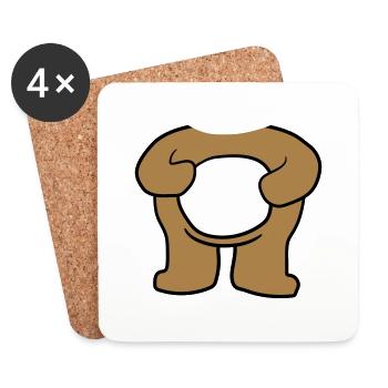 baer koerper without upside-down suesser smaller t - Coasters (set of 4) - white - Front