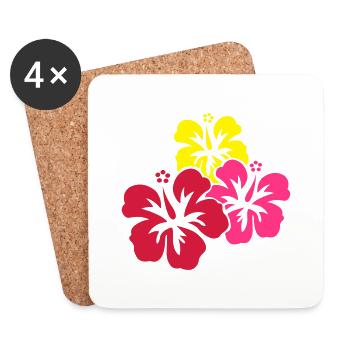 hawaii_blumen - Untersetzer (4er-Set) - Weiß - Vorne