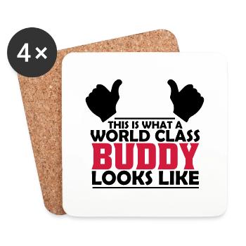world class buddy - Coasters (set of 4) - white - Front