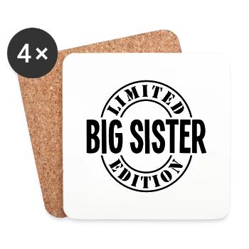 big sister limited edition stamp copy - Coasters (set of 4) - white - Front