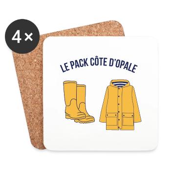 PACK COTE D OPALE - Dessous de verre (lot de 4) - blanc - Devant