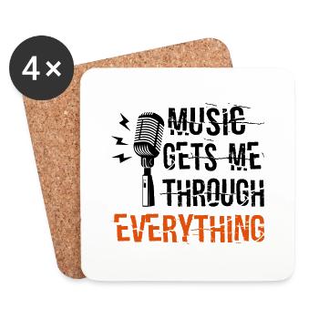 La musique me permet de tout faire - Dessous de verre (lot de 4) - blanc - Devant