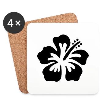 une fleur - Dessous de verre (lot de 4) - blanc - Devant