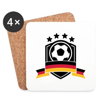 Emblème de football en Allemagne 05 - Dessous de verre (lot de 4) - blanc - Devant
