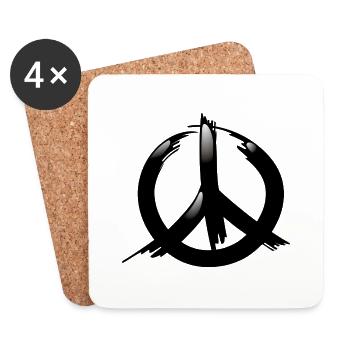 Smiley Peace - Dessous de verre (lot de 4) - blanc - Devant