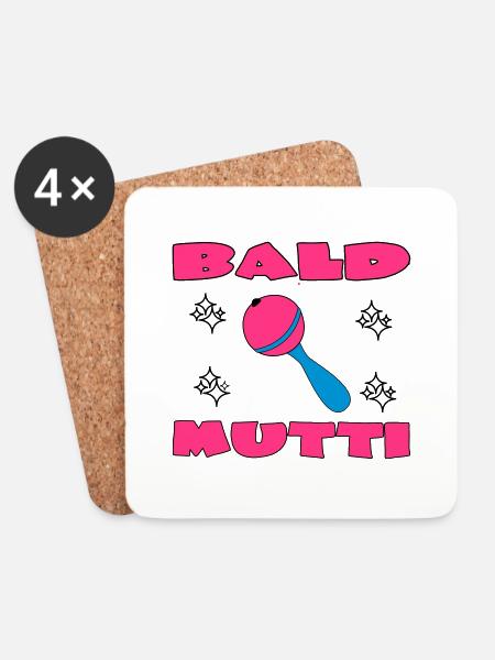 Bald mutti - Untersetzer (4er-Set) - Weiß