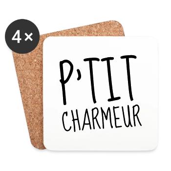 P'tit Charmeur - Bébé - Naissance - Enfant - Dessous de verre (lot de 4) - blanc - Devant