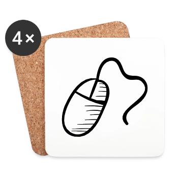 Computer Mouse - Untersetzer (4er-Set) - Weiß - Vorne