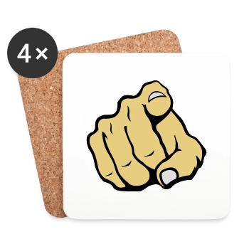 hand_you_2 - Coasters (set of 4) - white - Front
