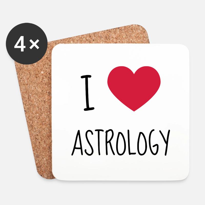 Astrologie / Astrologe / Stern / Horoskop / - Untersetzer (4er-Set) - Weiß