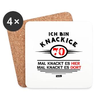 Ich Bin Knackige 70 Mal Knackt Es Hier Mal Dort 70 - Untersetzer (4er-Set) - Weiß - Vorne