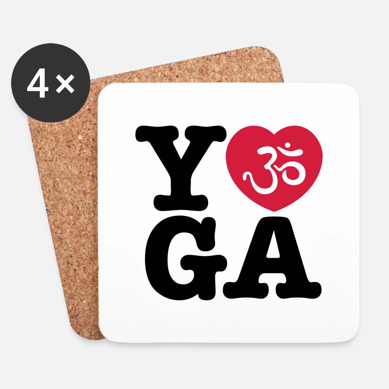 yoga - Untersetzer (4er-Set) - Weiß