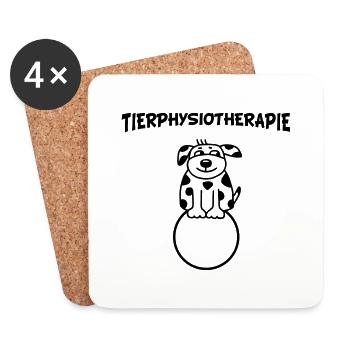 Tierphysiotherapie Hund - Untersetzer (4er-Set) - Weiß - Vorne
