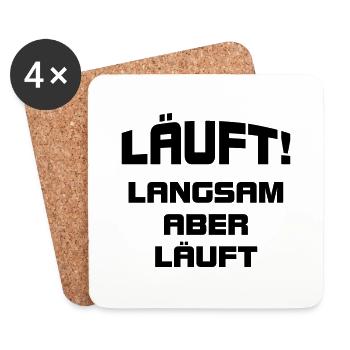 Läuft langsam - Untersetzer (4er-Set) - Weiß - Vorne