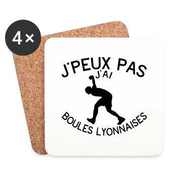boules lyonnaises je peux pas citation - Dessous de verre (lot de 4) - blanc - Devant