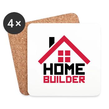 home home builder house build building logo de - Coasters (set of 4) - white - Front