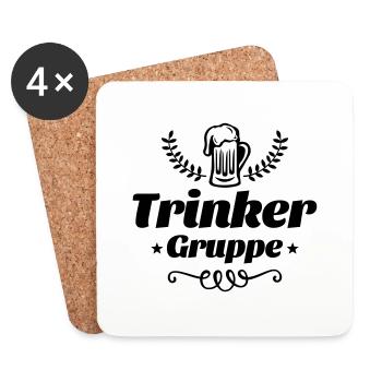 trinker gruppe bier - Untersetzer (4er-Set) - Weiß - Vorne