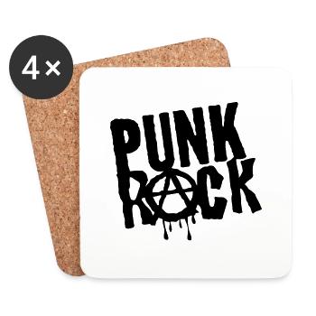 punk rock anarchy logo musique 2407 - Dessous de verre (lot de 4) - blanc - Devant