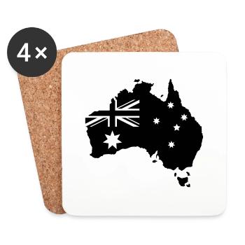 australia map design - Untersetzer (4er-Set) - Weiß - Vorne