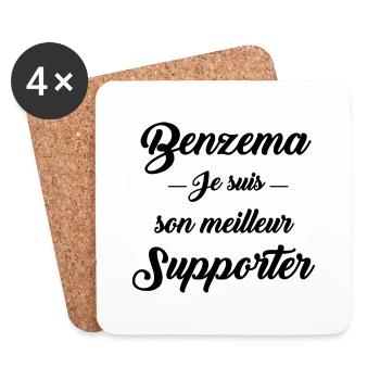 Benzema je suis son meilleur supporter - Dessous de verre (lot de 4) - blanc - Devant