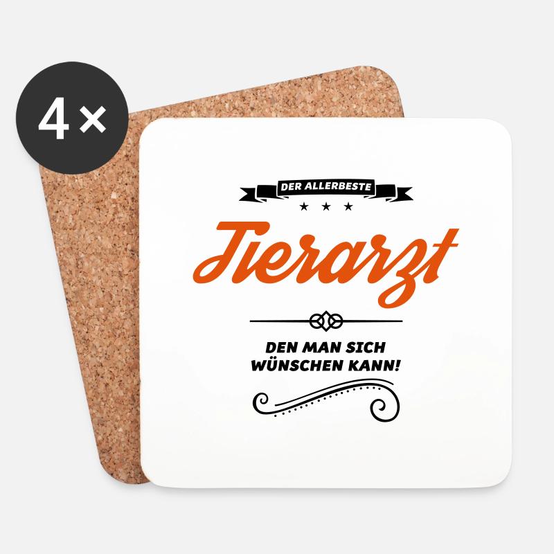 tierarzt allerbeste - Untersetzer (4er-Set) - Weiß