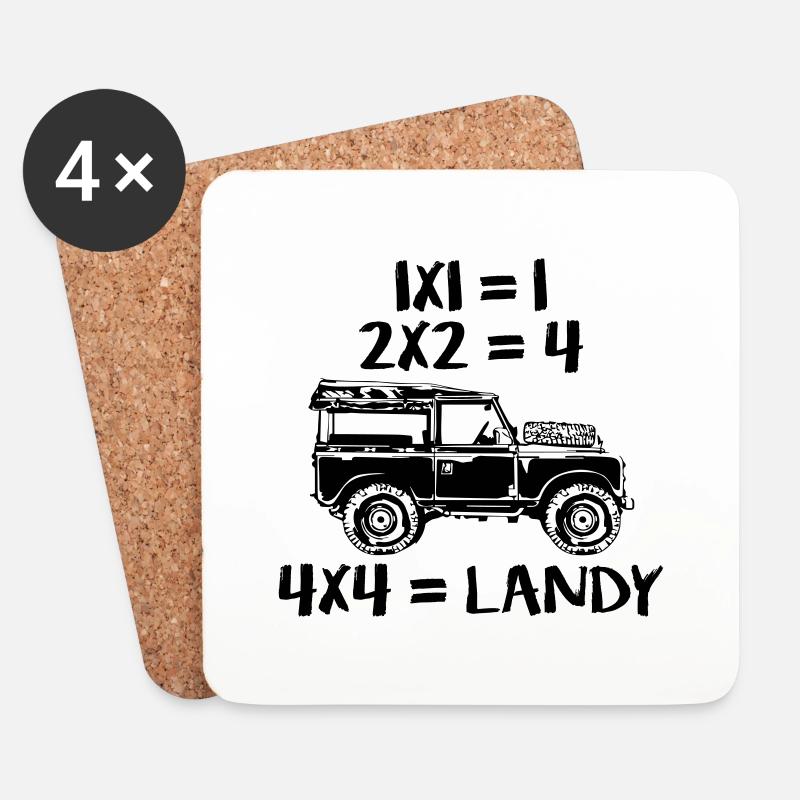 4x4 Landy - Untersetzer (4er-Set) - Weiß