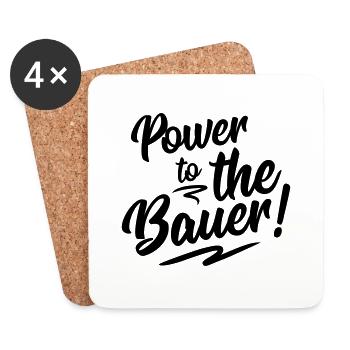 bauer to the power design - Untersetzer (4er-Set) - Weiß - Vorne