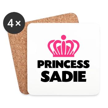 Princess sadie name thing crown - Coasters (set of 4) - white - Front