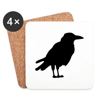 crow - Coasters (set of 4) - white - Front