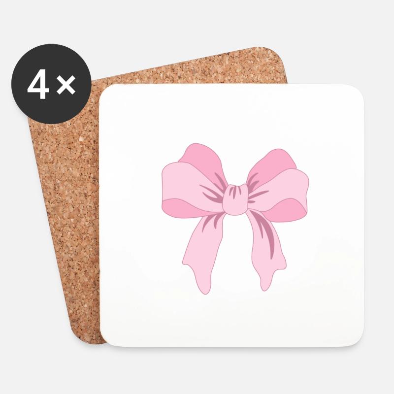 pinke rosa Schleife Geschenkidee Weihnachten - Untersetzer (4er-Set) - Weiß
