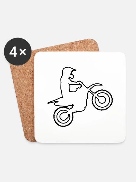 motocross - Coasters (set of 4) - white