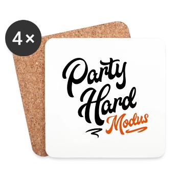 party hard design - Untersetzer (4er-Set) - Weiß - Vorne