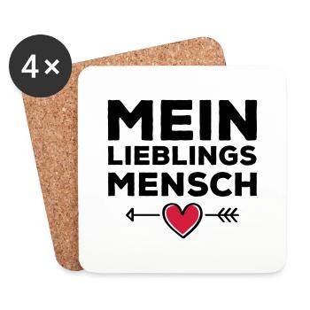 mein lieblings mensch herz pfeil - Untersetzer (4er-Set) - Weiß - Vorne