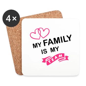 my family my team - Untersetzer (4er-Set) - Weiß - Vorne