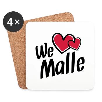we love malle hearts - Untersetzer (4er-Set) - Weiß - Vorne