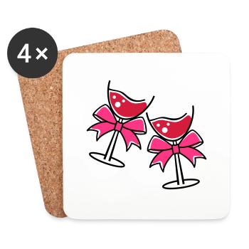 glases wine - Untersetzer (4er-Set) - Weiß - Vorne