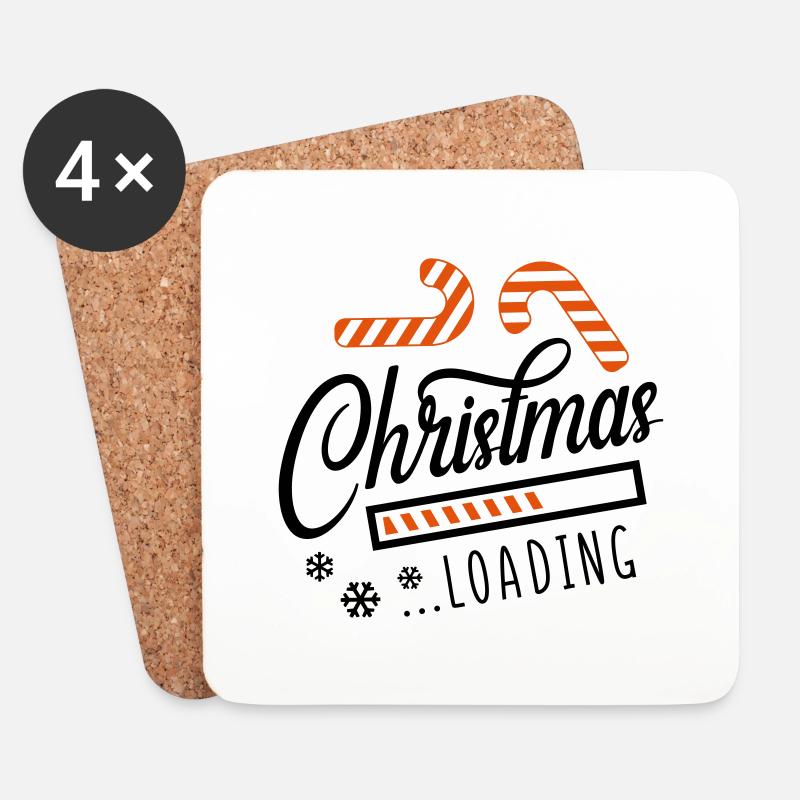 christmas loading - Untersetzer (4er-Set) - Weiß
