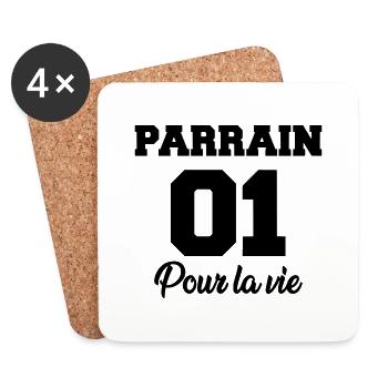 parrain 01 pour la vie - Coasters (set of 4) - white - Front