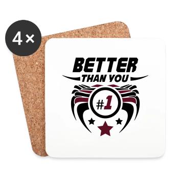 better_than_you_02 - Coasters (set of 4) - white - Front